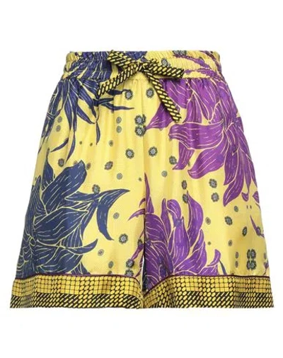 Pierre-louis Mascia Woman Shorts & Bermuda Shorts Marigold Size M Silk