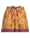 Pierre-louis Mascia Woman Shorts & Bermuda Shorts Mustard Size M Silk