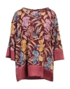 Pierre-louis Mascia Woman Top Garnet Size M Silk, Elastane In Multi