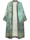Pierre-louis Mascia Pierre Louis Mascia Wiil And Silk Printed Kimono In Multi