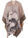 Pierre-louis Mascia Landscape-print Wool Poncho In Multi