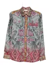 Pierre-louis Mascia Pierre Louis Mascia Printed Silk Shirt In Multi