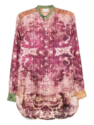 Pierre-louis Mascia Pierre Louis Mascia Printed Silk Shirt In Multi