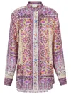 Pierre-louis Mascia Floral-print Panelled Shirt In Purple