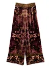 Pierre-louis Mascia Damask-pattern Velvet Trousers In Burgundy