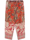 Pierre-louis Mascia Aloe Silk Cropped Trousers In Red