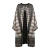 Pierre-louis Mascia Wool Plaid Patterned Kimono In Black