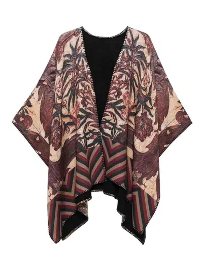 Pierre-louis Mascia Wool Printed Poncho In Multi