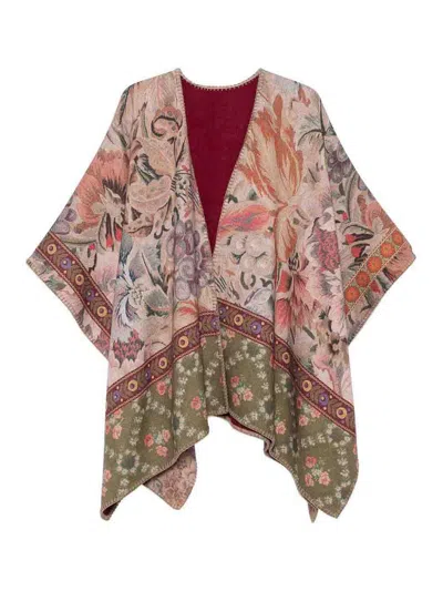 Pierre-louis Mascia Wool Printed Poncho In Red