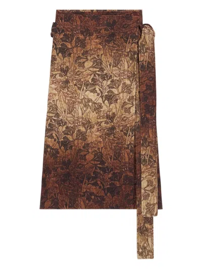 Pierre-louis Mascia Wrap-effect Printed Midi Skirt In Multi