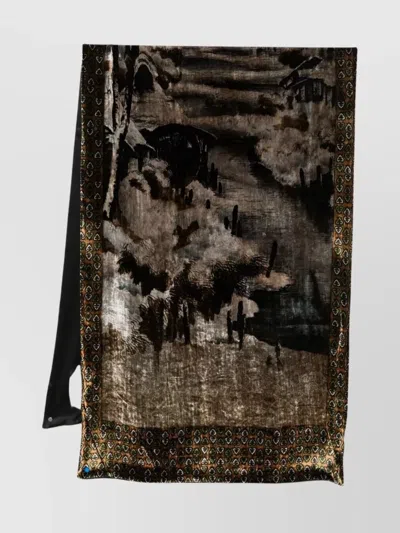 Pierre Louise Mascia Artistic Print Border Rectangular Scarf