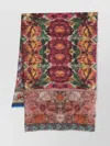 Pierre Louise Mascia Cashmere Scarf With Floral Print And Frayed Edges