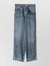 Pierre Louise Mascia Denim Print Silk Trousers In Blue