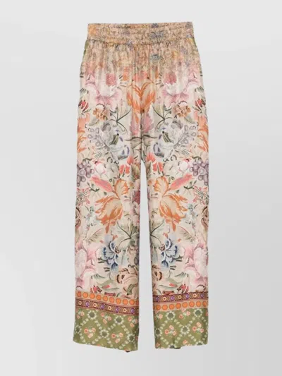 Pierre Louise Mascia Floral Pattern Silk Trousers In Pink