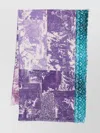 Pierre Louise Mascia Floral Print Rectangle Scarf With Fringed Edges
