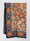 Pierre Louise Mascia Fringed Silk Scarf Graphic Print