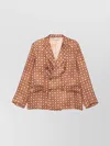 Pierre Louise Mascia Geometric Pattern Blazer Button Detailing In Orange