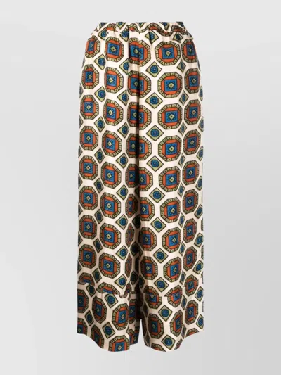 Pierre Louise Mascia Geometric Print Wide Leg Trousers In Multi
