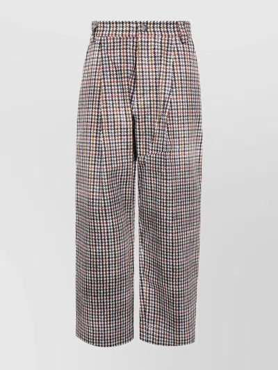 Pierre Louise Mascia High Waist Wide Leg Pleated Trousers In Multi