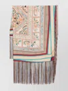 Pierre Louise Mascia Lightweight Rectangular Scarf Fringe Detail