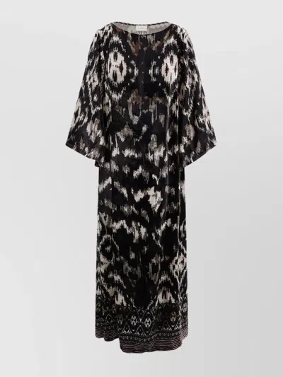 Pierre Louise Mascia Long Dress With Abstract Jacquard Pattern In Multi