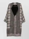 Pierre Louise Mascia Long Wool Kimono With Patch Pockets In Multi