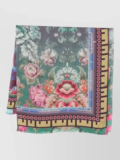 Pierre Louise Mascia Molare Floral Lightweight Rectangular Scarf 135 In Multi