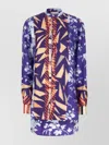 Pierre Louise Mascia Patterned Long Sleeve Tops With Striped Accents