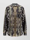 Pierre Louise Mascia Patterned Silk Shirt Long Sleeves In Brown