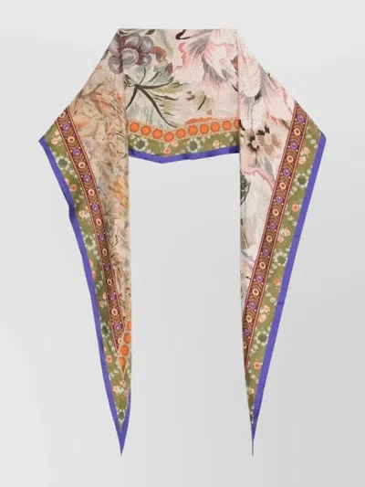 Pierre Louise Mascia Rectangular Scarf 65x120 Floral Pattern