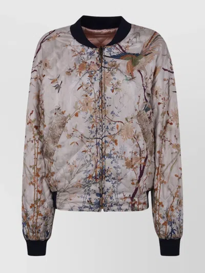 Pierre Louise Mascia Reversible Embroidered Quilted Bomber Jacket In Brown