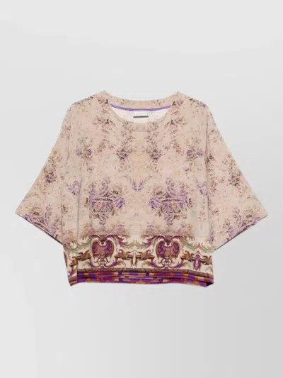 Pierre Louise Mascia Silk Blouse Paisley Pattern Relaxed Fit In Pink