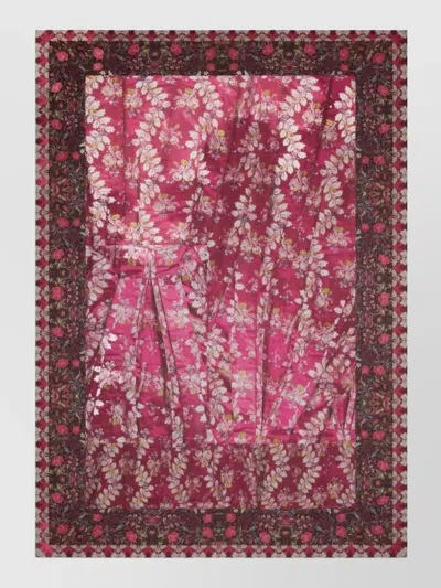 Pierre Louise Mascia Silk Cotton Scarf Floral Pattern Lightweight