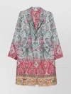 Pierre Louise Mascia Silk Printed Coat Embellishment Beaded In Multi