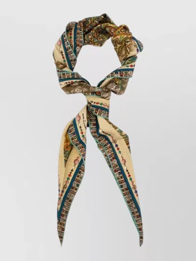 Pierre Louise Mascia Silk Scarf Decorative Border Intricate Patterns
