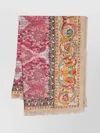 Pierre Louise Mascia Silk Scarf Embellished Floral Pattern