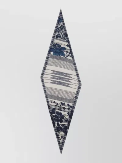 Pierre Louise Mascia Silk Scarf Floral And Geometric Pattern In Orange