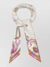 Pierre Louise Mascia Silk Scarf Lightweight Rectangular Ornate Pattern In Neutral
