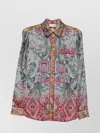 Pierre Louise Mascia Silk Shirt With Floral Pattern And Embellished Collar