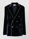 Pierre Louise Mascia Velvet Jacket Notched Lapels In Silver