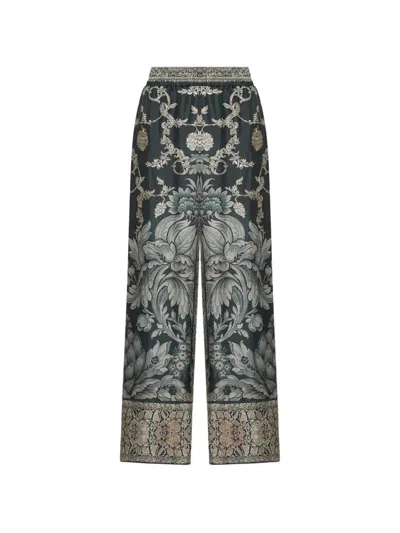 Pierre-louis Mascia Pierre Louis Mascia Printed Silk Trousers In Multi