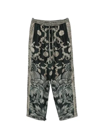Pierre-louis Mascia Aloe Floral-print Drawstring Trousers In Multi