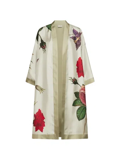Pierre-louis Mascia Aloe Floral-print Kimono In Neutral