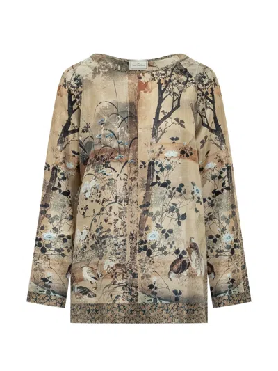 Pierre-louis Mascia Aloe Landscape-print Blouse In Multi