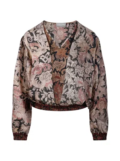 Pierre-louis Mascia Aloes Floral-pattern Blouse In Black