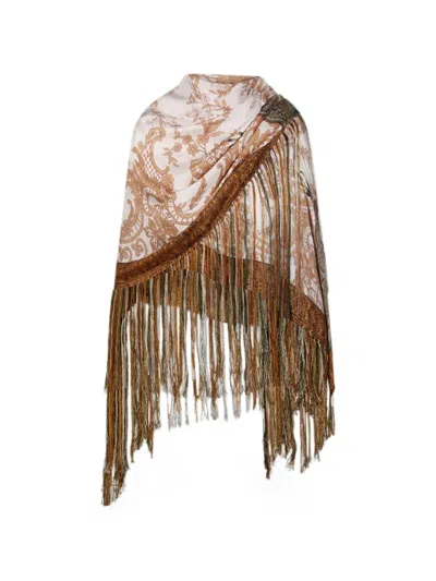 Pierre-louis Mascia Aloeuw Floral-print Fringed Scarf In Neutral