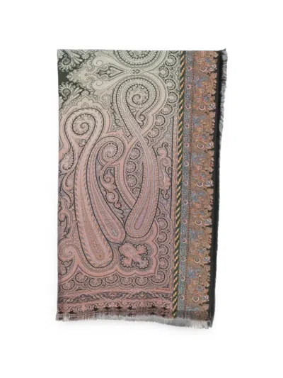 Pierre-louis Mascia Aloeuw Paisley-print Fringed Scarf In Multi