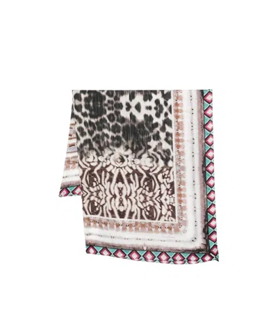 Pierre-louis Mascia Animal-print Silk Scarf In Gray