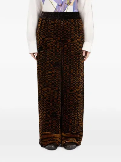 Pierre-louis Mascia Animal-print Wide-leg Trousers In Brown