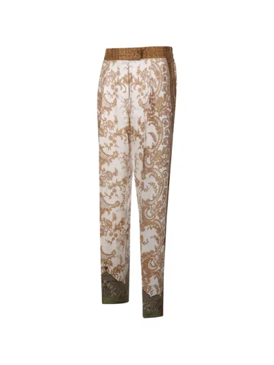 Pierre-louis Mascia Baroque-print Tapered Trousers In Neutral
